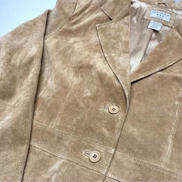 Covington Tan Suede Blazer W 20-22 Lined 3 Button Closure CLASSIC - Picture 8 of 14